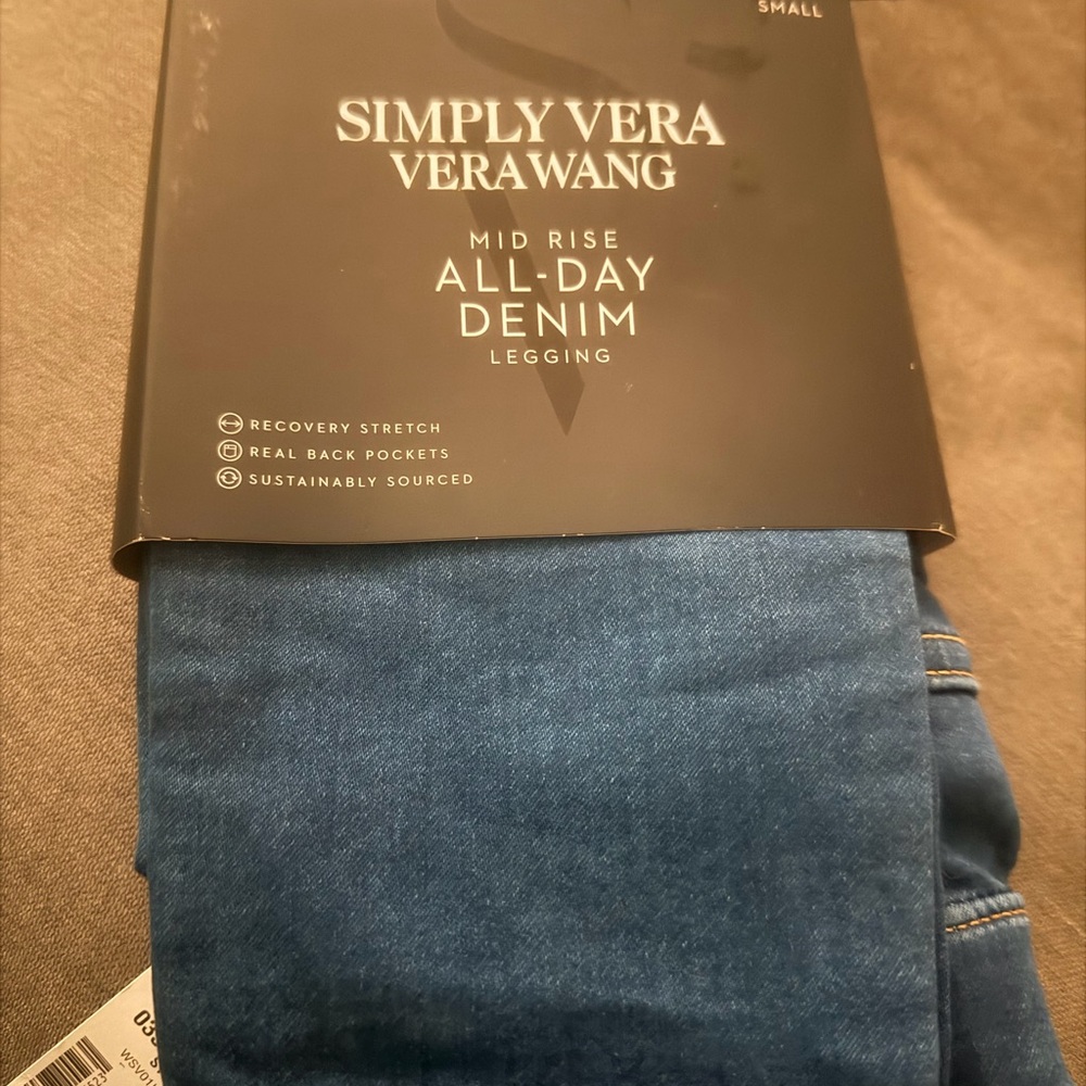 Simply Vera Vera Wang Mid Rise Denim Leggings - Blue